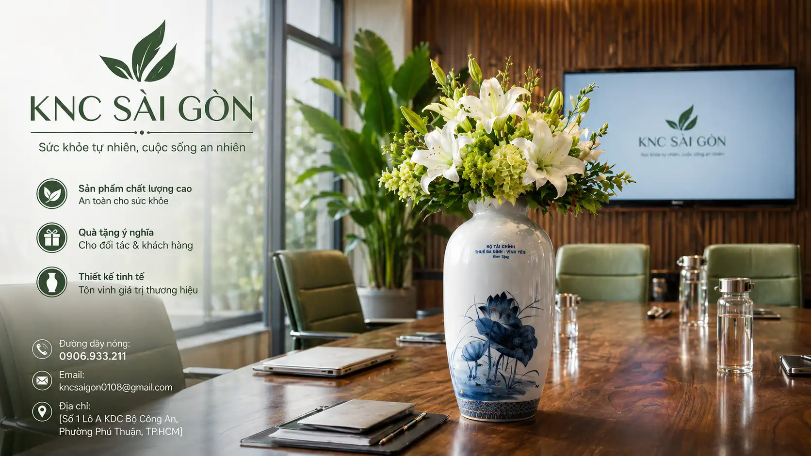 In logo lên bình hoa gốm sứ số lượng ít – Chỉ từ 1 bình, giá ưu đãi tại TP.HCM 2 binh hoa ngang